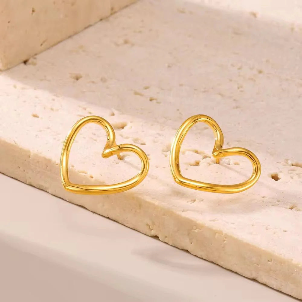 Gold Plated Open Heart Earring