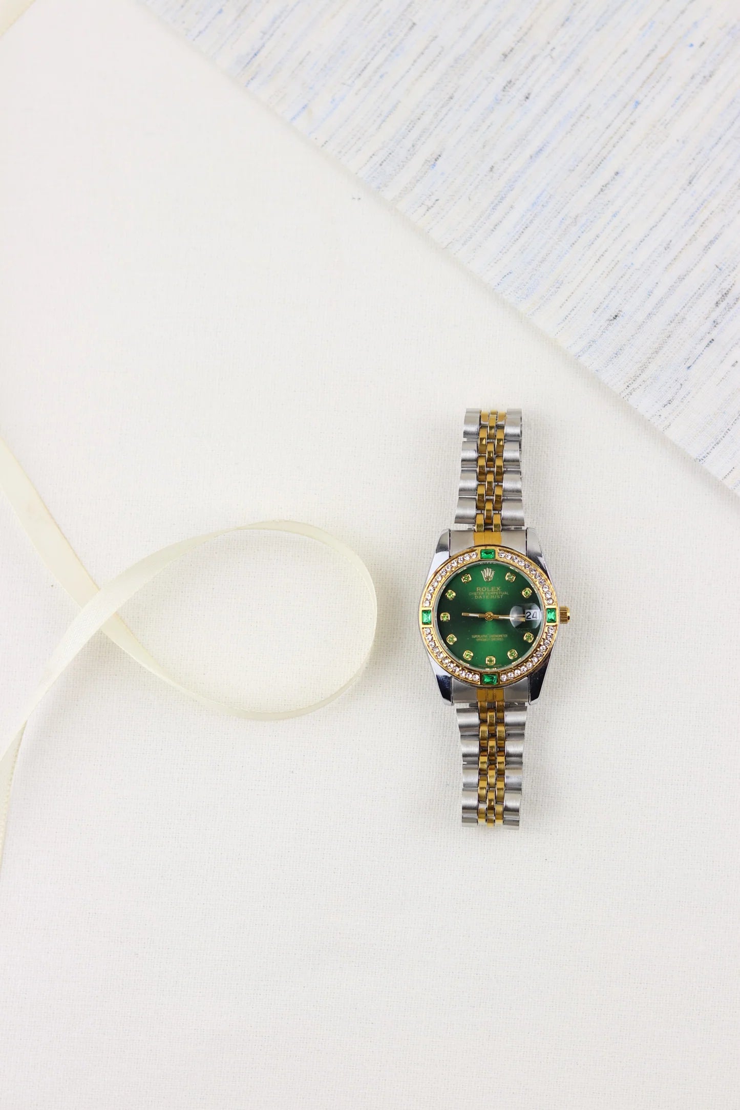 Rol-ex Gilded Green Datejust