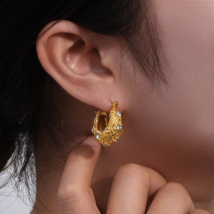 Chunky Gold Woven Hoop Earrings