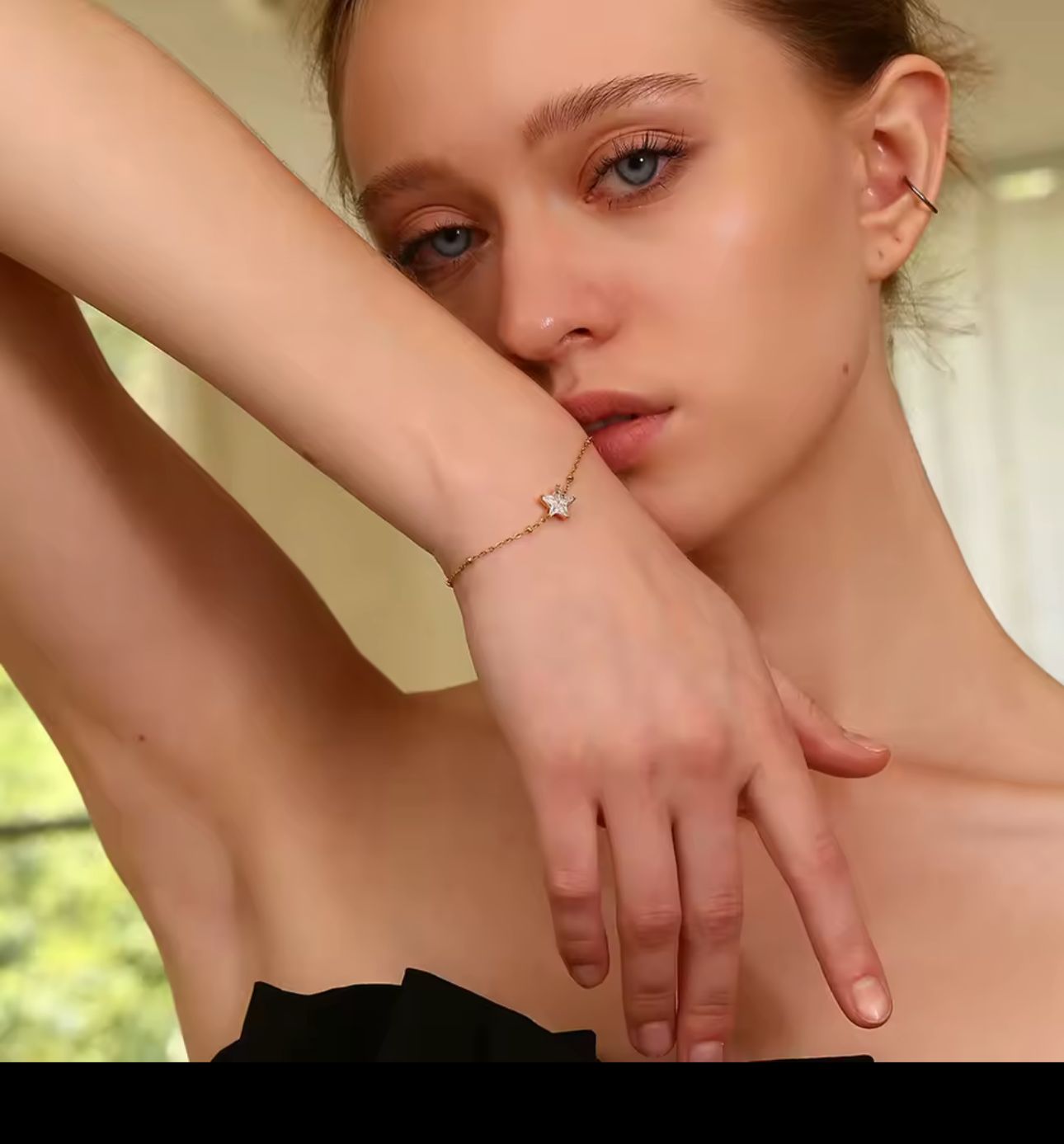 Dainty Gold Plated Crystal Star Bracelet