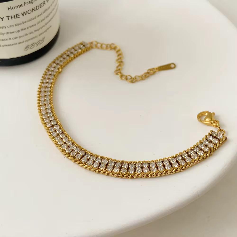 Double Layer White Zircon Bracelet