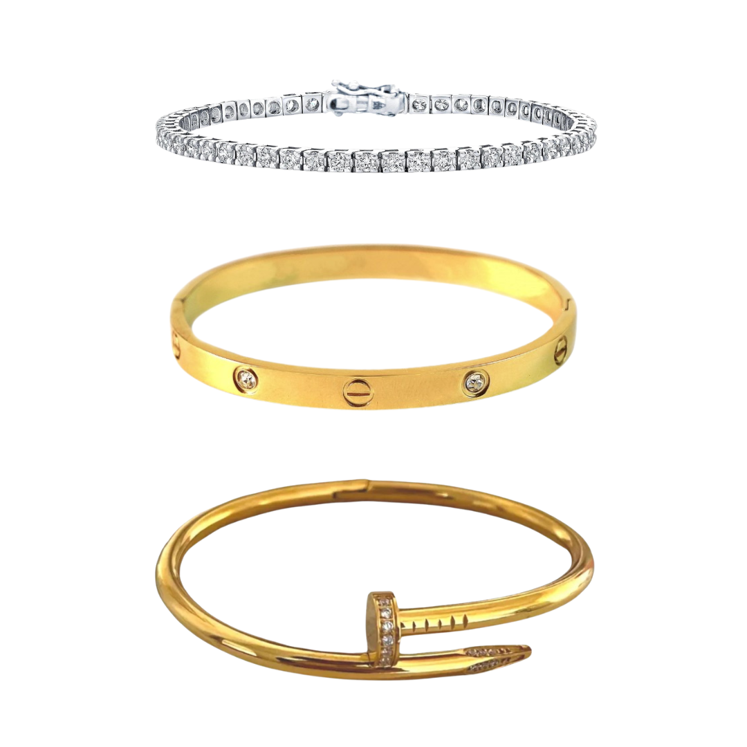 Cartier Nail And Love Bangle With Tennis Bracelet