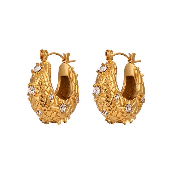 Chunky Gold Woven Hoop Earrings