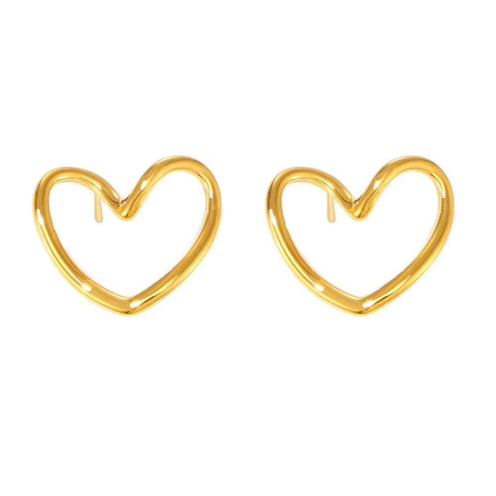 Gold Plated Open Heart Earring