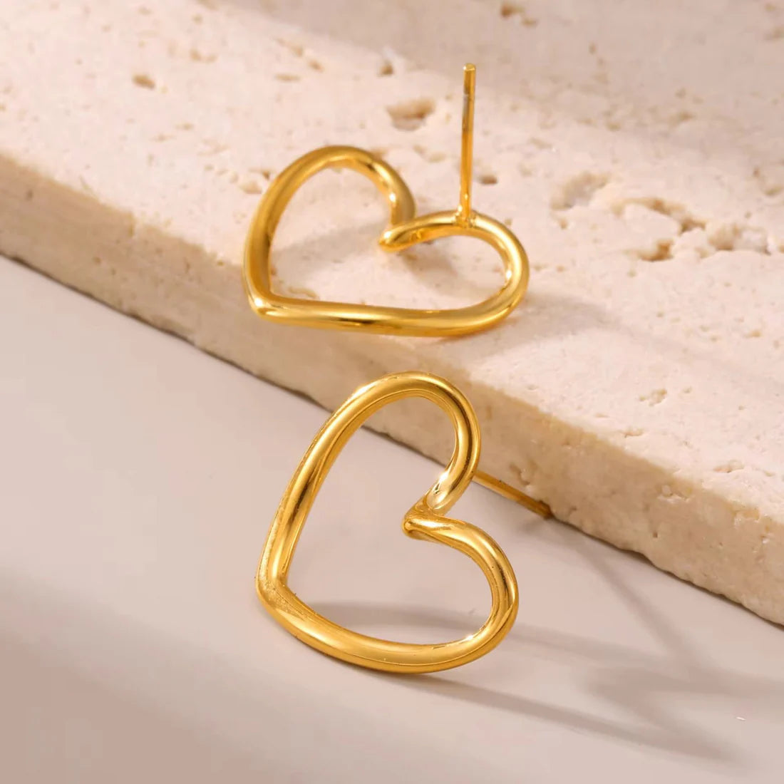 Gold Plated Open Heart Earring