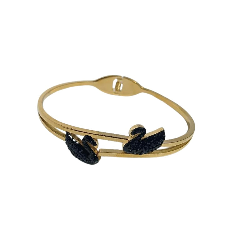 Black Double Swan Bracelet