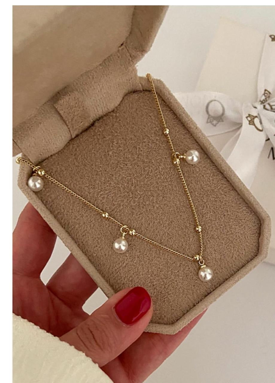 Elegant Pearl & Gold Beaded Anklet