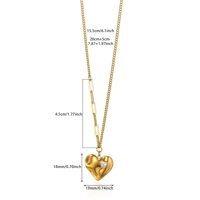 Vintage Golden-Tone Heart Pendant Necklace