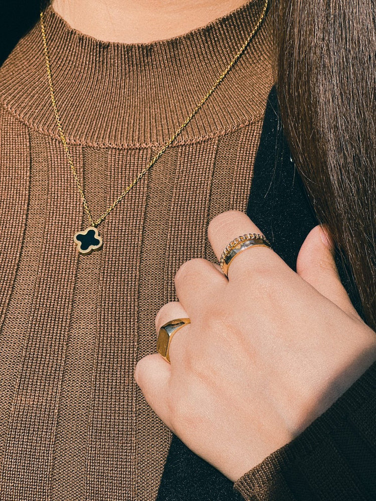 Two Sided Black And White Vancleef Necklace