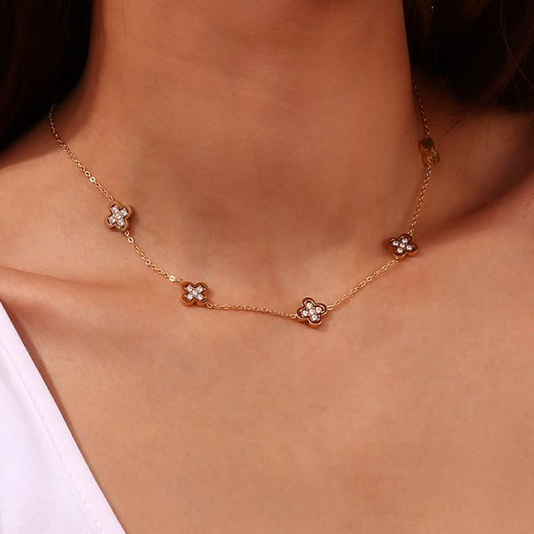 Glided Clover Necklace
