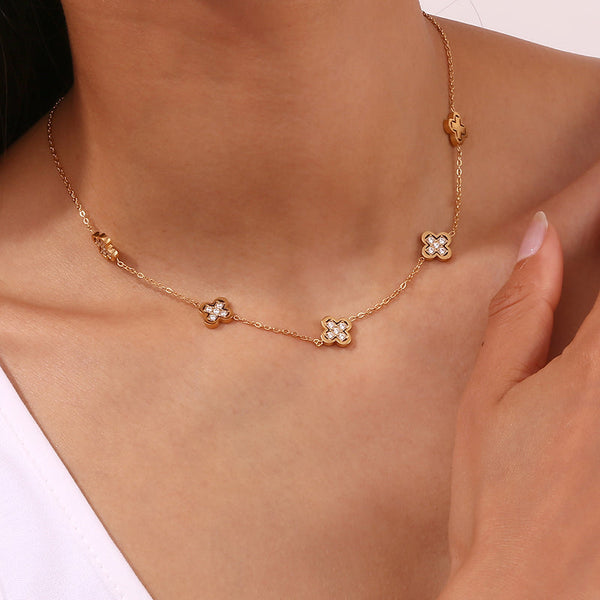 Glided Clover Necklace