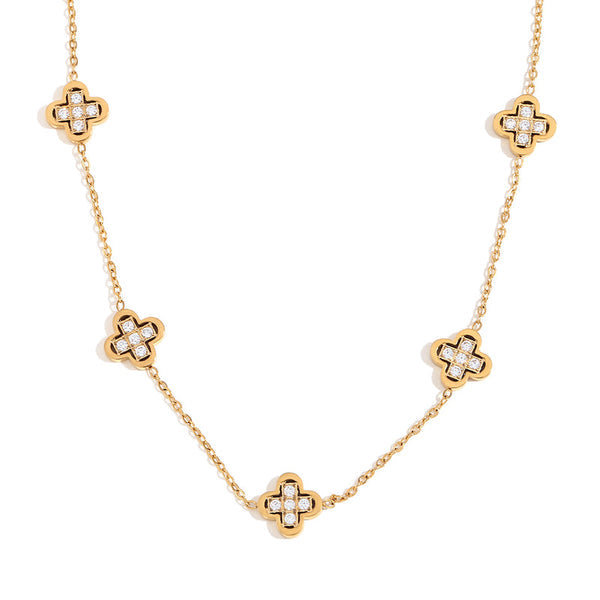 Glided Clover Necklace