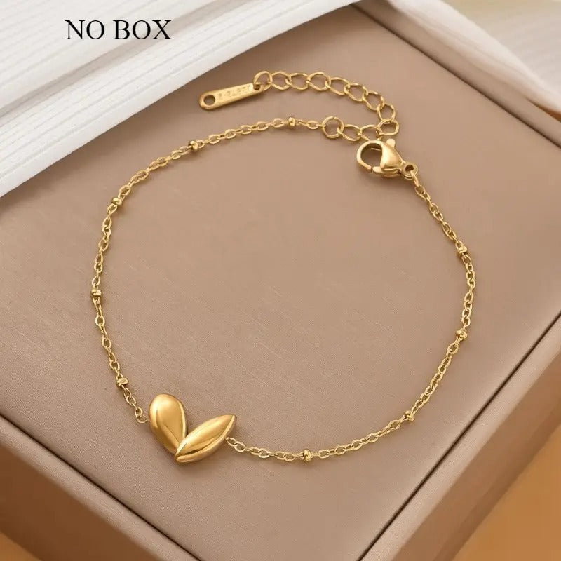 Stainless Steel Heart Charm Bracelet