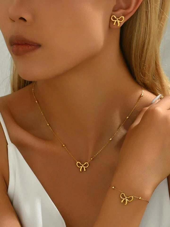 Ribbon Charm 3 Piece Stainless Steel Set