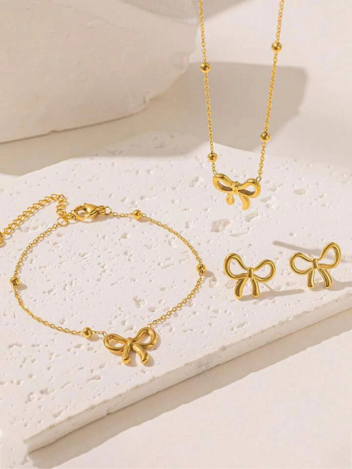 Ribbon Charm 3 Piece Stainless Steel Set