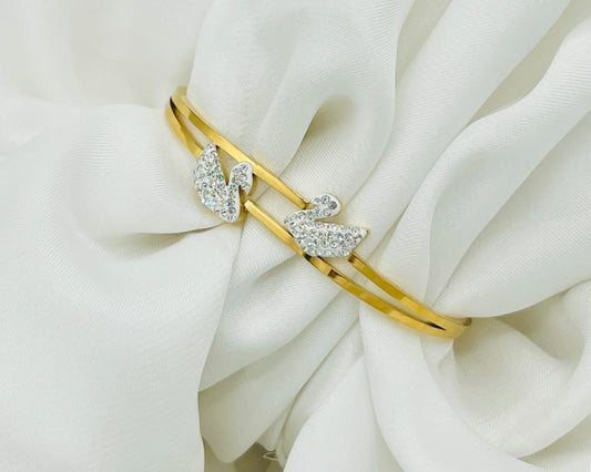White Double Swan Bracelet