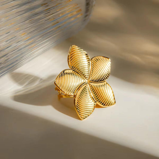Floral Burst Adjustable Ring