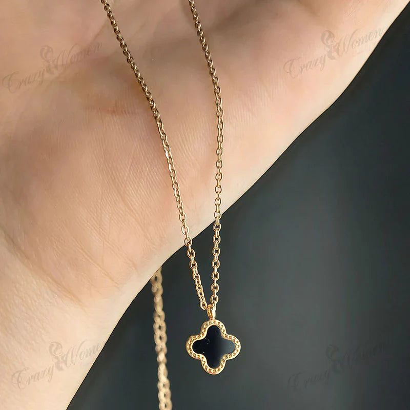 Two Sided Black And White Vancleef Necklace