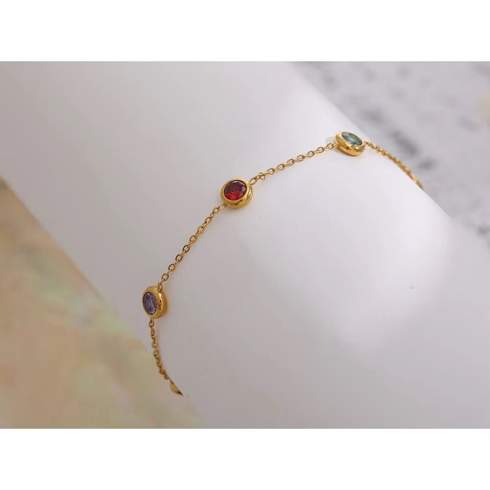 Rainbow Crystal Gold Plated Bracelet