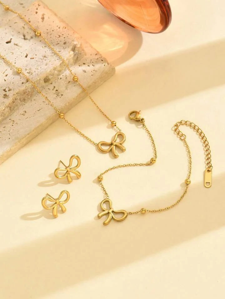 Ribbon Charm 3 Piece Stainless Steel Set