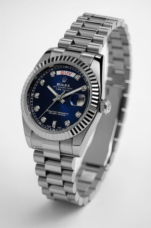 Ro-lex Blue Titan Day-Date