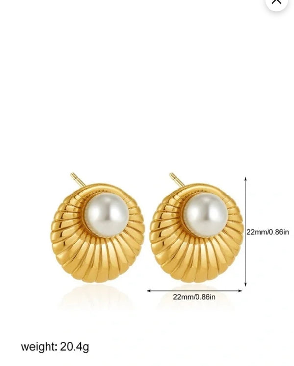 Sunlit Pearl Studs