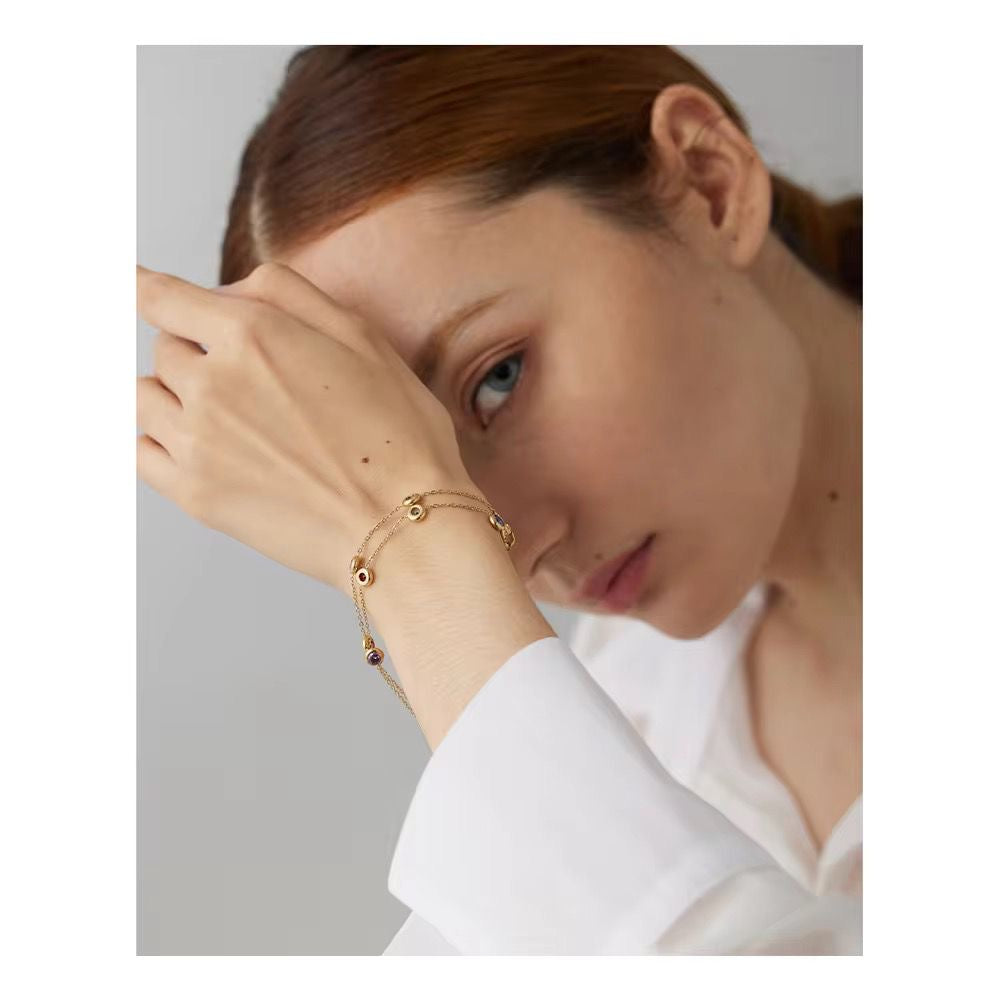 Rainbow Crystal Gold Plated Bracelet