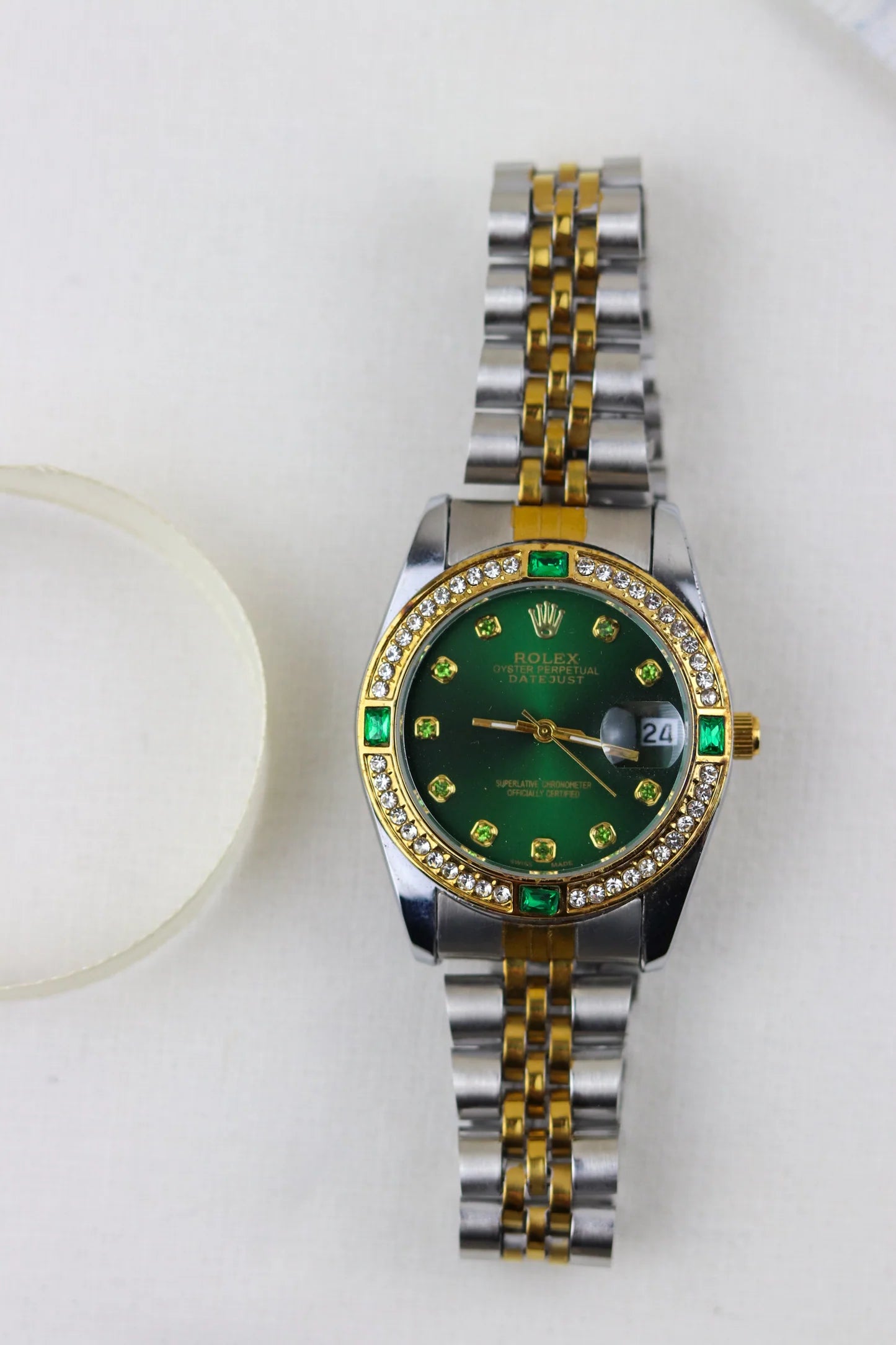 Rol-ex Gilded Green Datejust