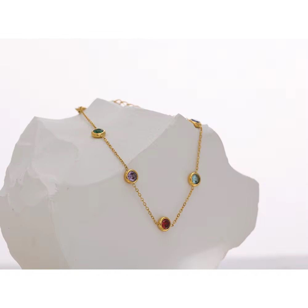 Rainbow Crystal Gold Plated Bracelet