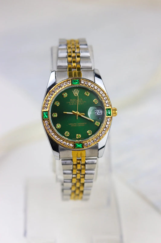 Rol-ex Gilded Green Datejust