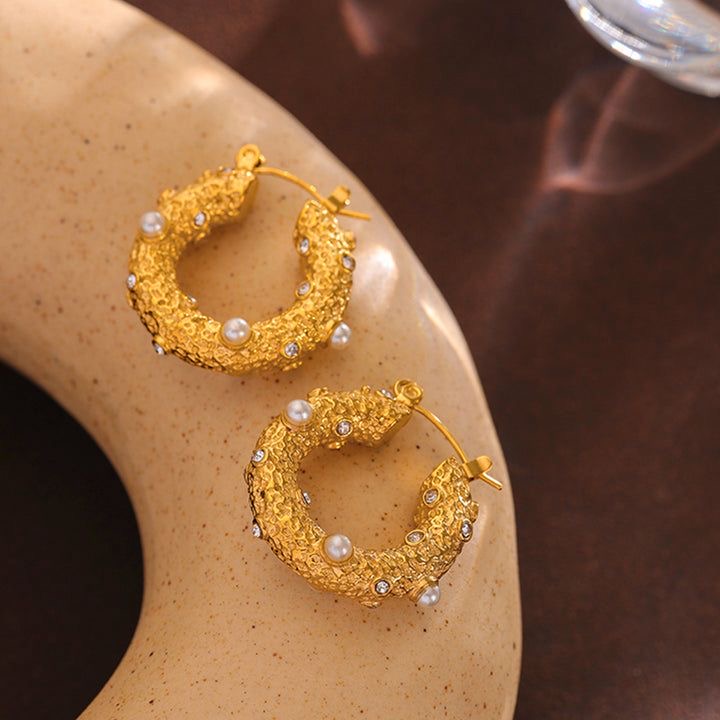 Luxury Baroque Pearl Hoop Earrings