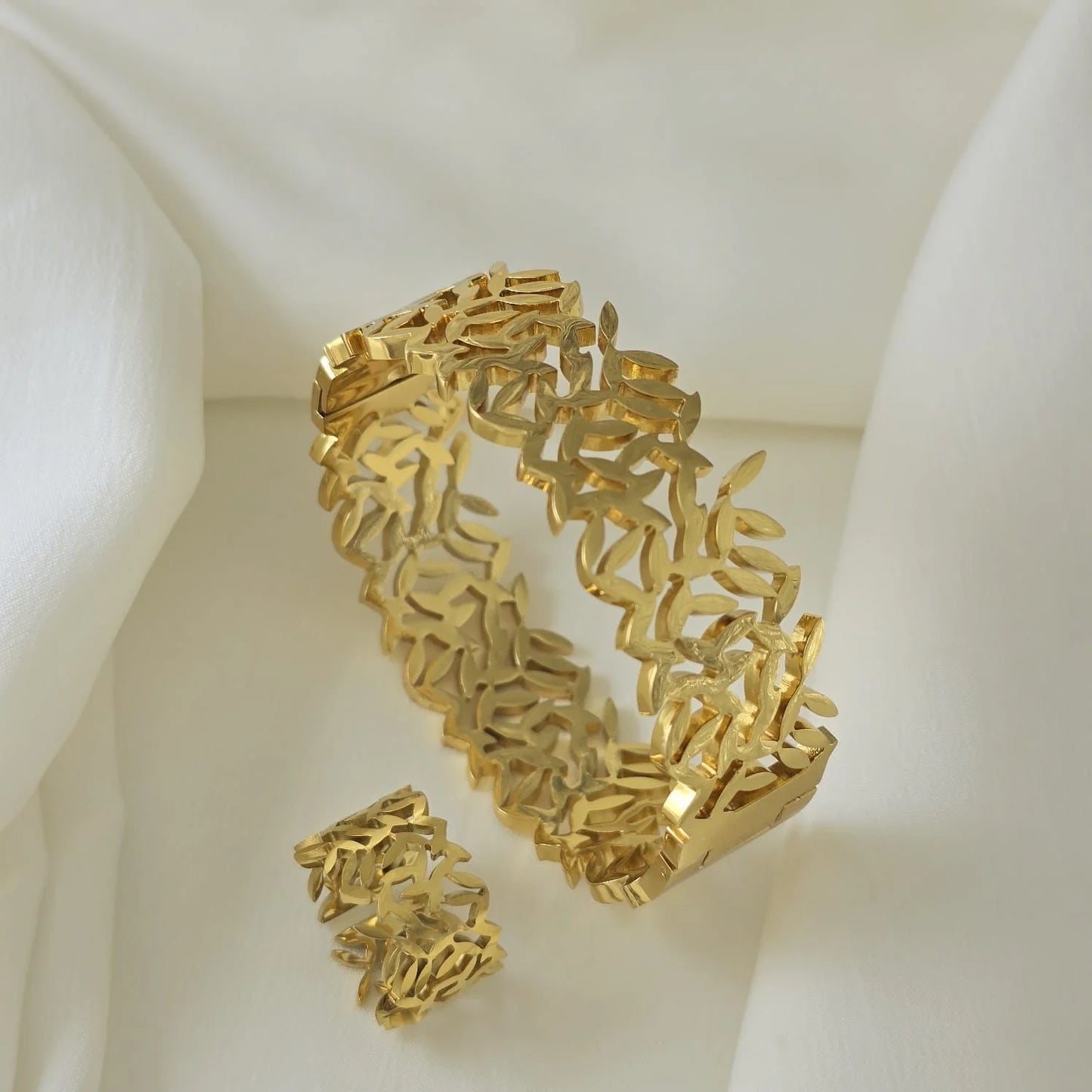 Cluster Bangle & Ring Set (Adjustable Ring)