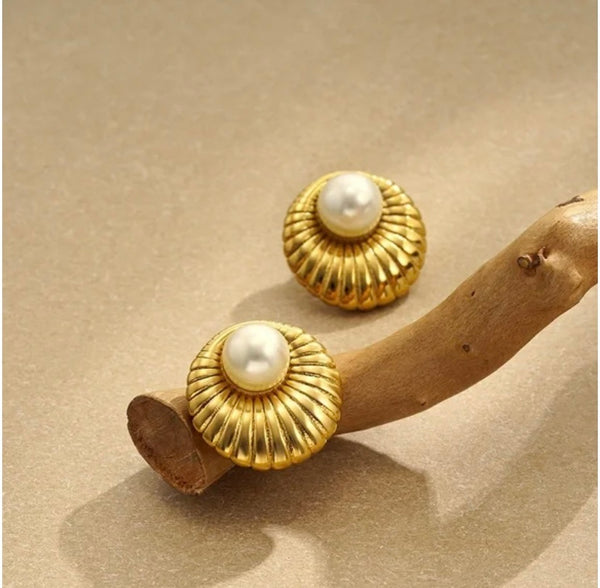Sunlit Pearl Studs