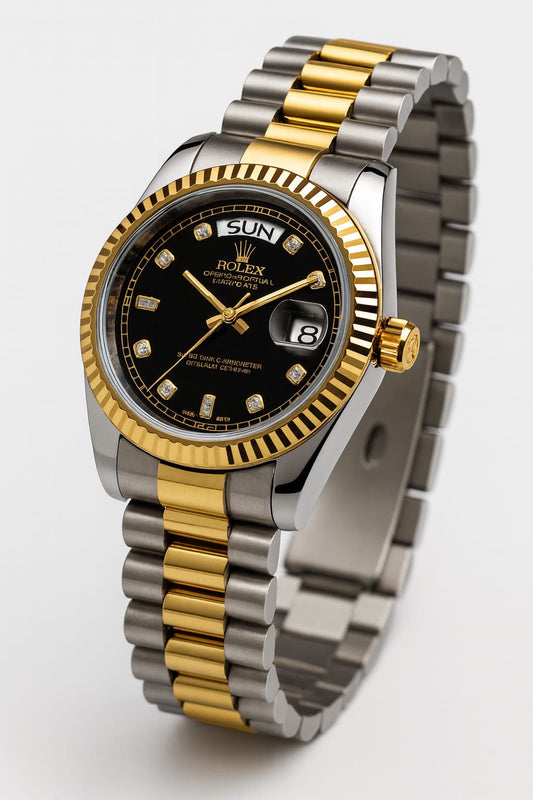 Ro-lex Black Gold Majesty Day-Date