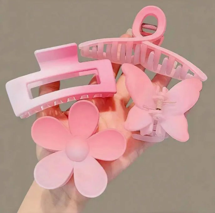 8pcs Set Ombre Pink Fashionable Jaw Clips