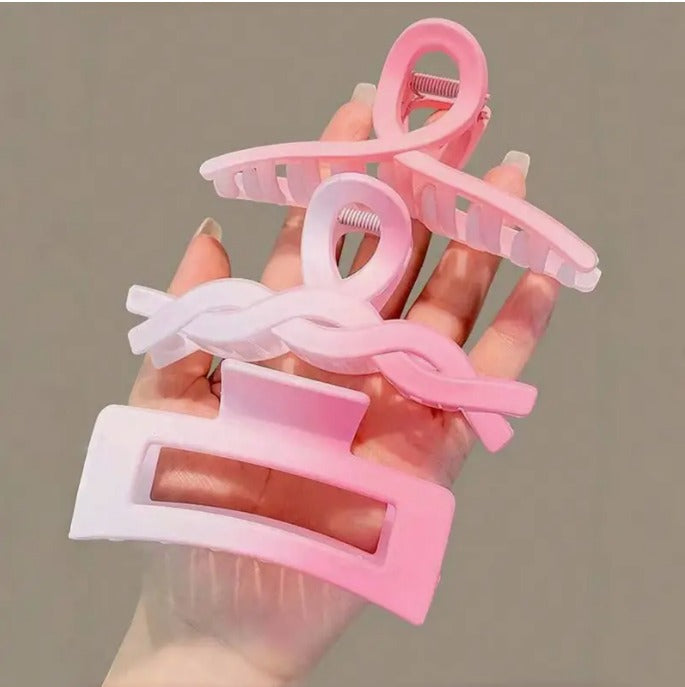 8pcs Set Ombre Pink Fashionable Jaw Clips