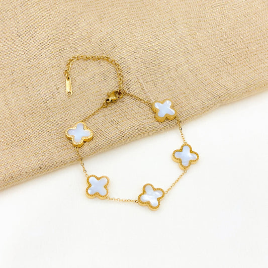 Luxe ’Mother Of Pearl’ Clover Bracelet