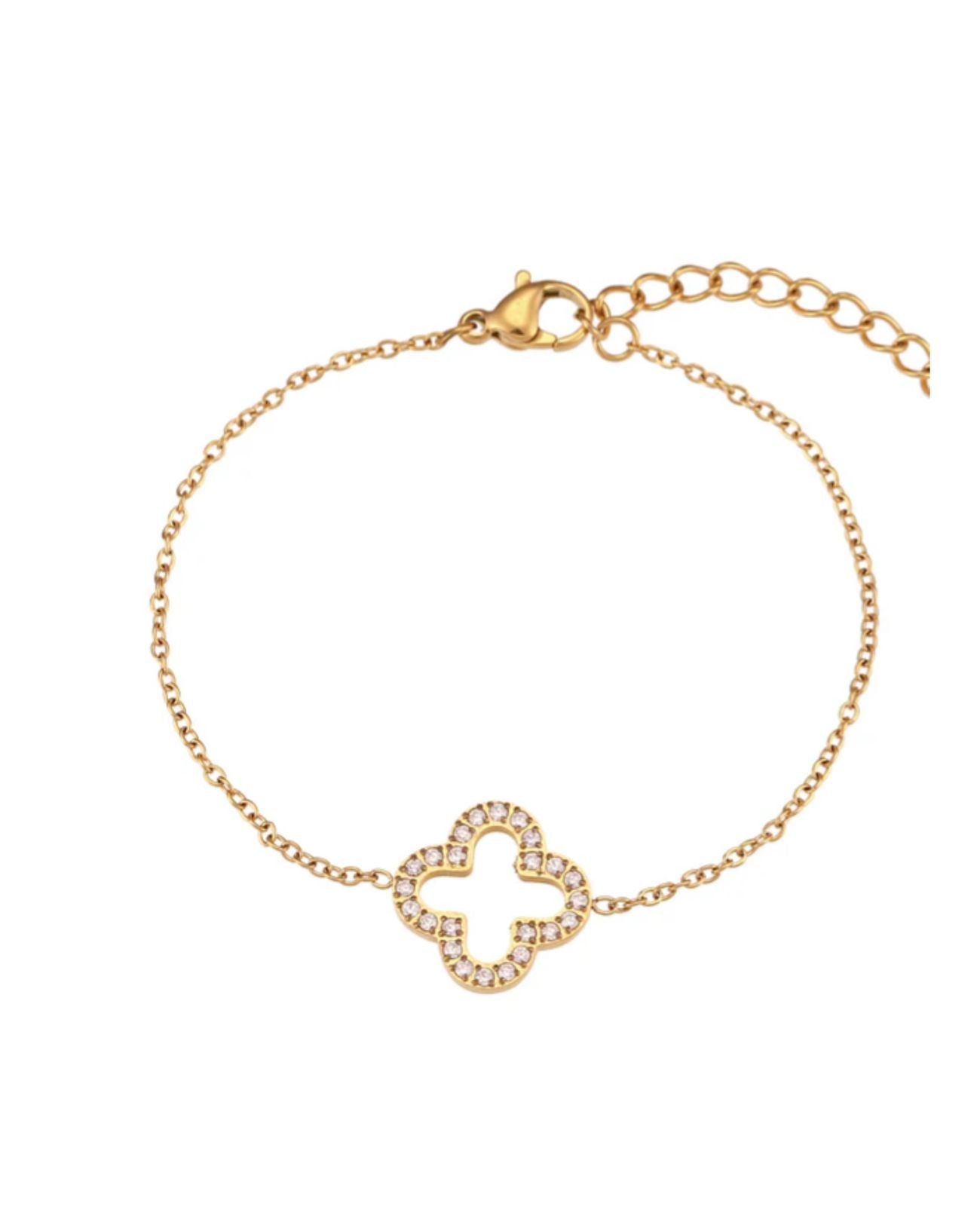 Hollow Clover Studded Bracelet