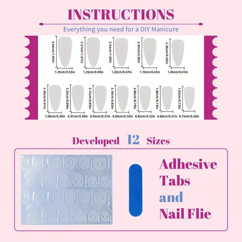 24pcs Starlight Ribbons Nails