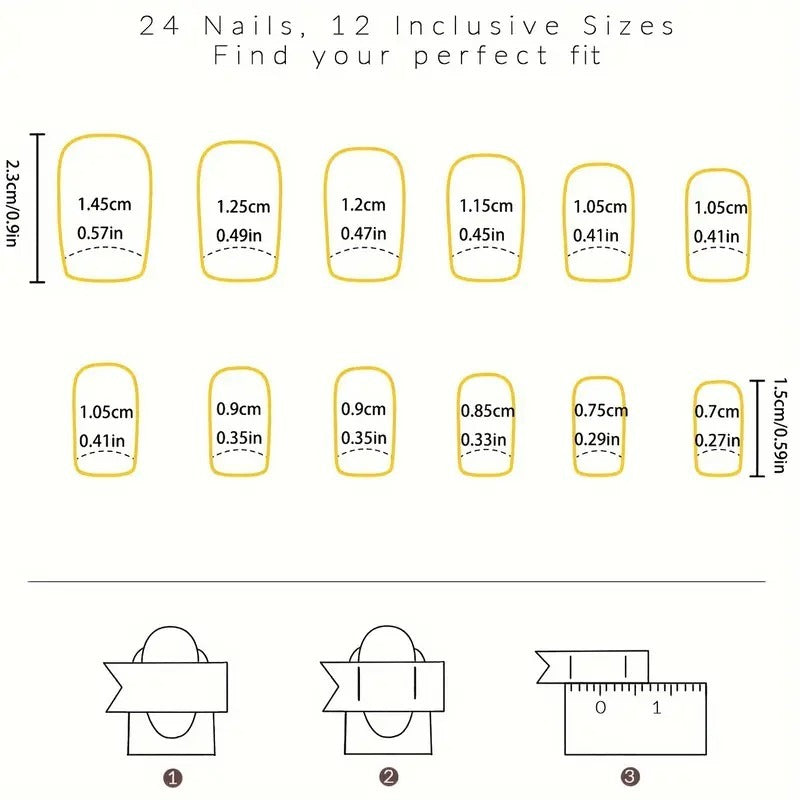 24pcs 2D Cherry Print Nails