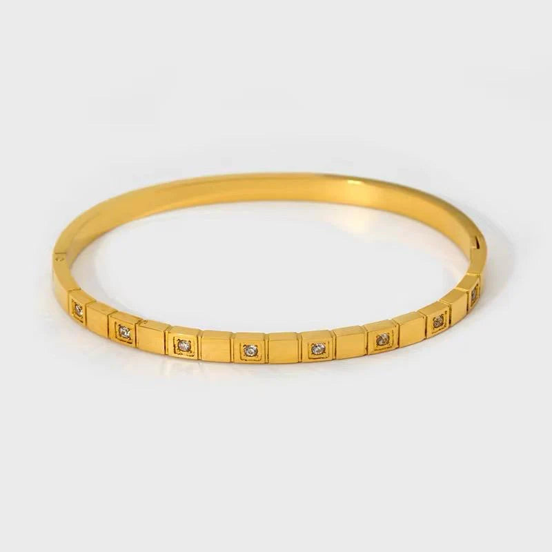 Minimalist White Filled Bangle