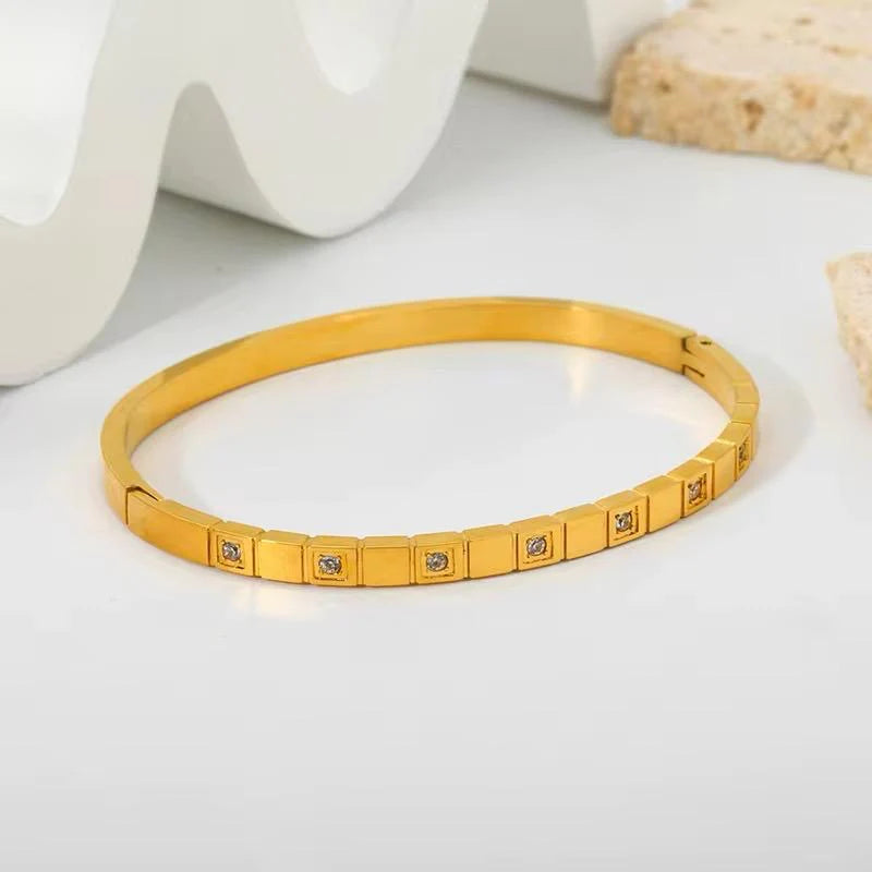 Minimalist White Filled Bangle