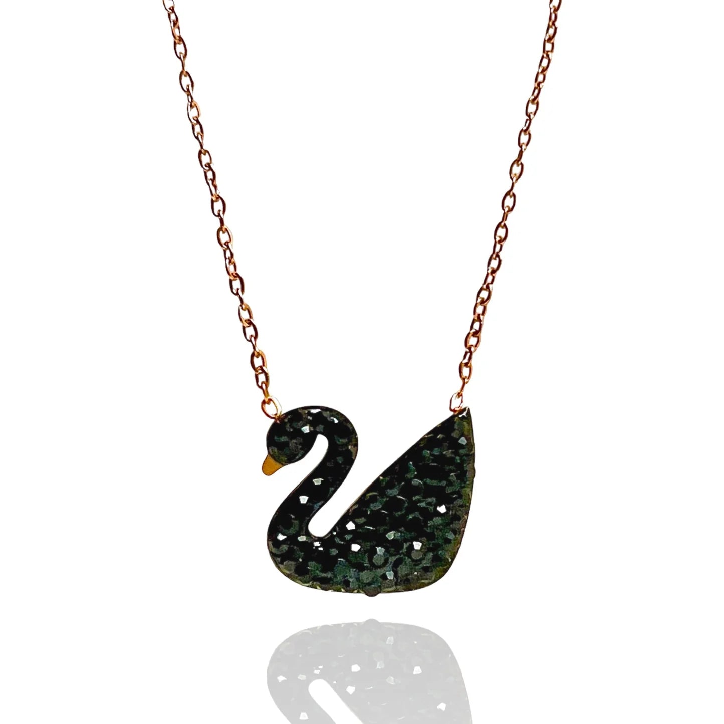 Black Swan Necklace in Stainless Steel