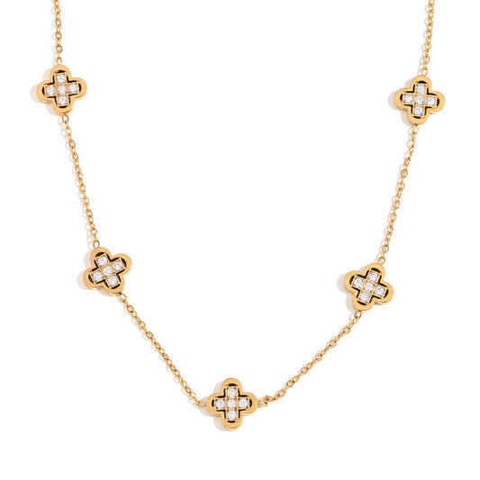 Glided Clover Necklace